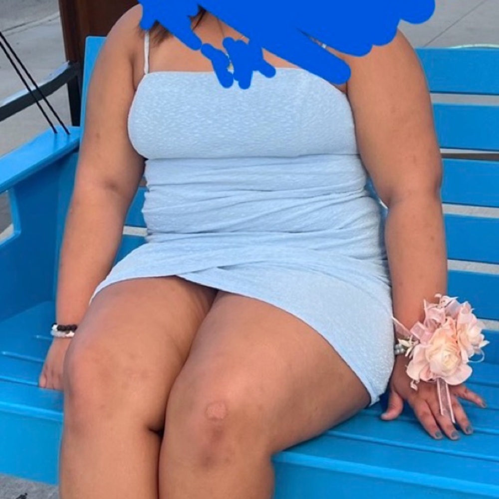 Crystal Doll Light Blue Mini Dress